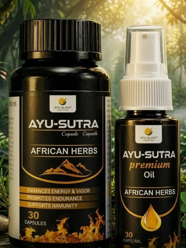 Ayu-Sutra African Herbs combo – capsules and premium oil with shilajit, ashwagandha and safed musli for men’s energy – Ayuplanet
